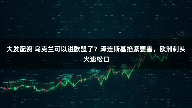 大发配资 乌克兰可以进欧盟了？泽连斯基掐紧要害，欧洲刺头火速松口
